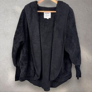 Dylan Anthropologie Cozy Sherpa Fleece Open Front Hooded Cardigan Duster Sz L/XL